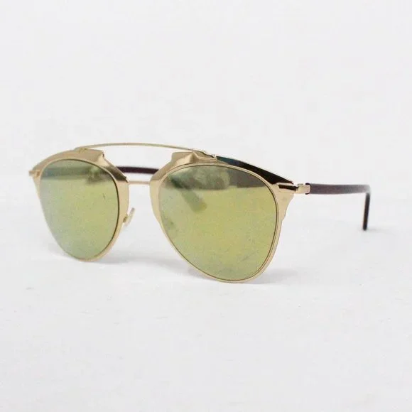 Dior Reflective Gold Frame Sunglasses DIOR EYEWEAR DiorCannage B1U oval-frame gold-tone sunglasses  main image 3
